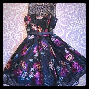 Eliza J Sleeveless Fit & Flare with Illusion Yoke