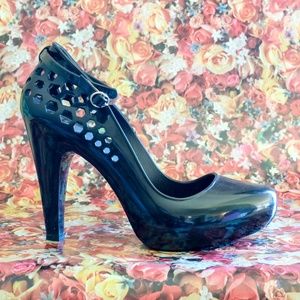 black melissa ankle rain shoes