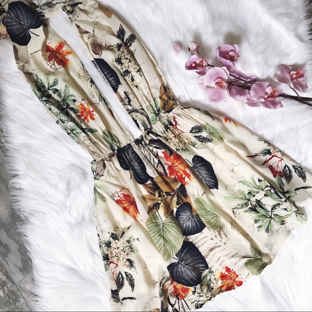 🌸Tropical Floral Print Halter Wrap Dress🌸