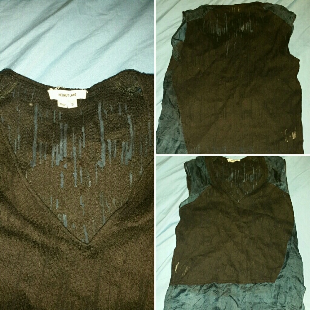 Helmut Lang Asymmetrical  See-through Tank Top