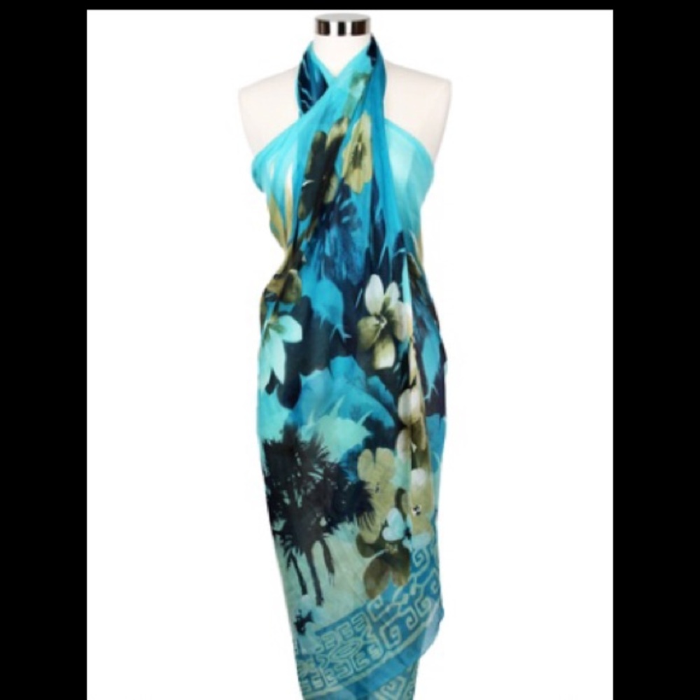 Joanine Pareo Beach Wrap / Scarf : Turquoise