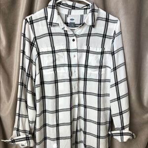 Plaid black and white dress