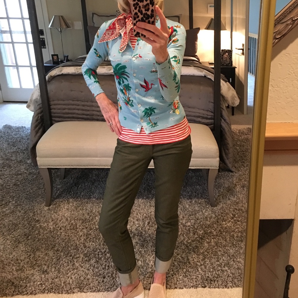 SOLD!!!  JCREW sweater and stripe tee shirt