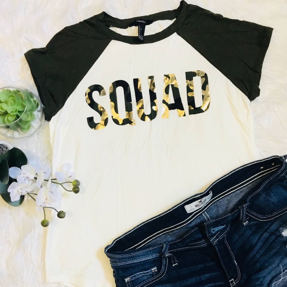 Forever 21 SQUAD metallic t-shirt