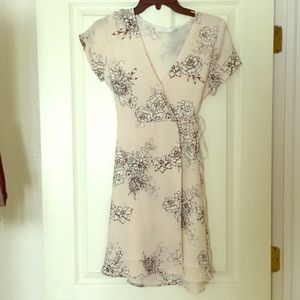 Blush Floral Wrap Dress