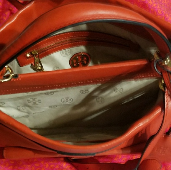 Tory Burch Burnt Orange Leather Top Hndl Priscilla - Picture 5 of 8