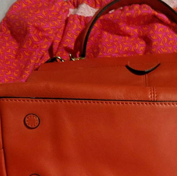 Tory Burch Burnt Orange Leather Top Hndl Priscilla - Picture 6 of 8