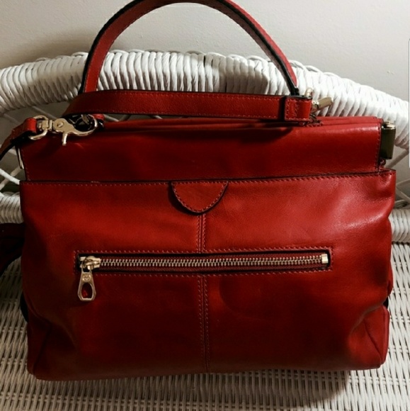 Tory Burch Burnt Orange Leather Top Hndl Priscilla - Picture 3 of 8