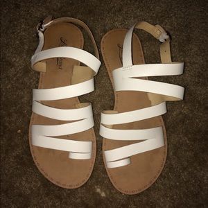 Lucky brand white leather sandals