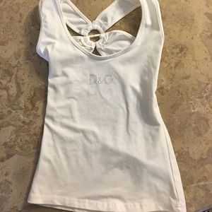 D&G white top with open back