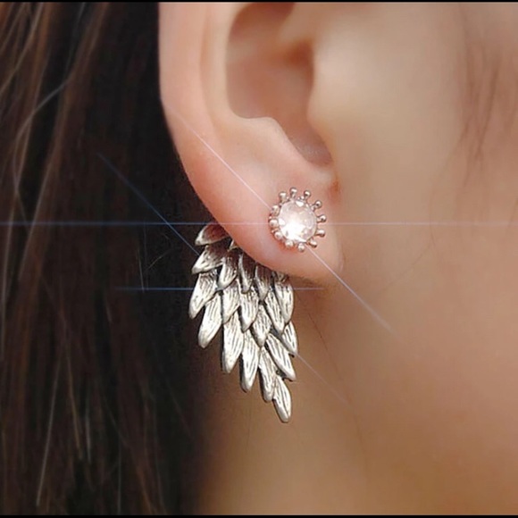 Guangtuo Jewelry - Angel Wing Silver Stud Earrings NWOT