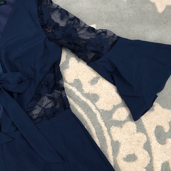 Blair Navy Blue Bow Romper - Picture 5 of 6