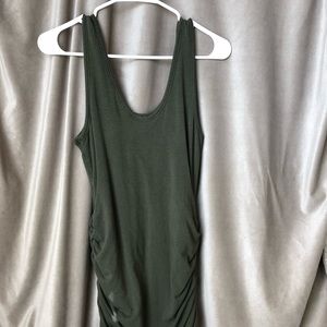 Tight fitted olive green dress.