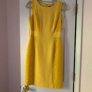Yellow Adriana Papel Midi Dress with lace