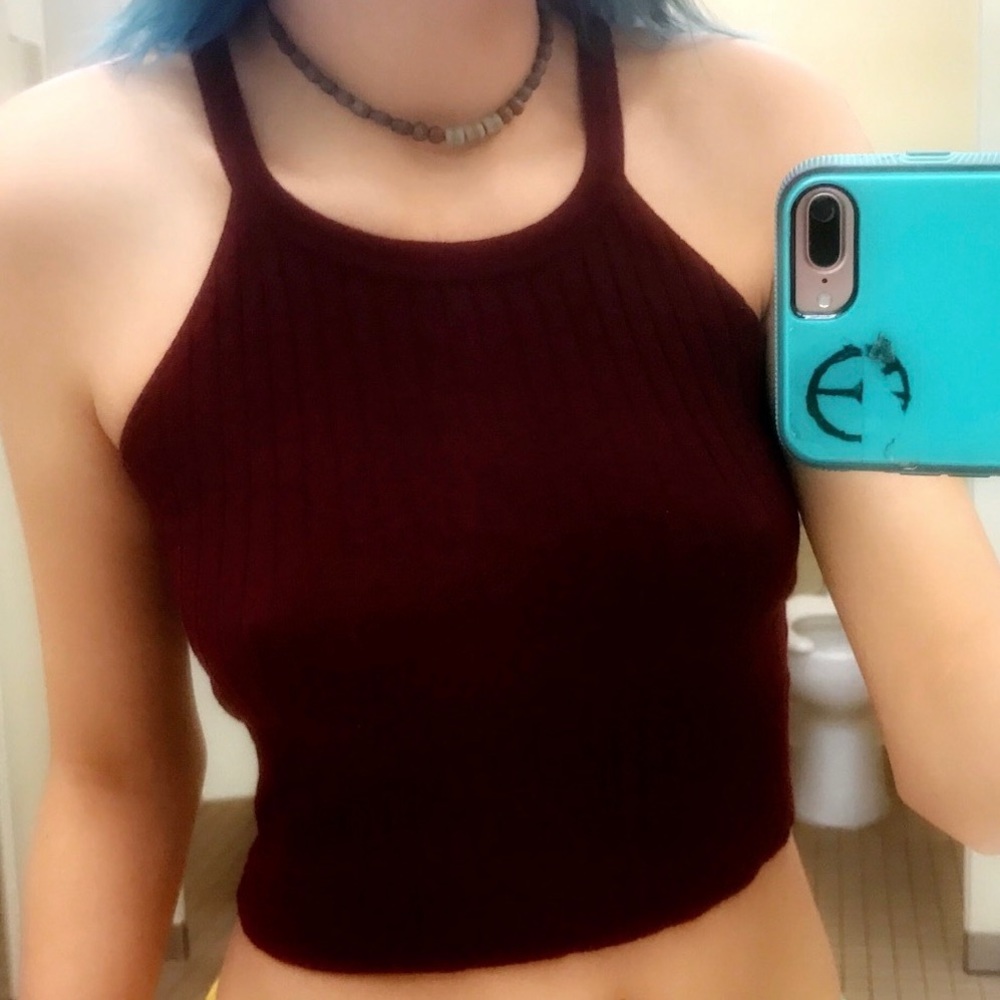 Wine red crop top