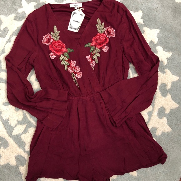 Cristina Marooned Floral Embroidered Romper - Picture 2 of 6