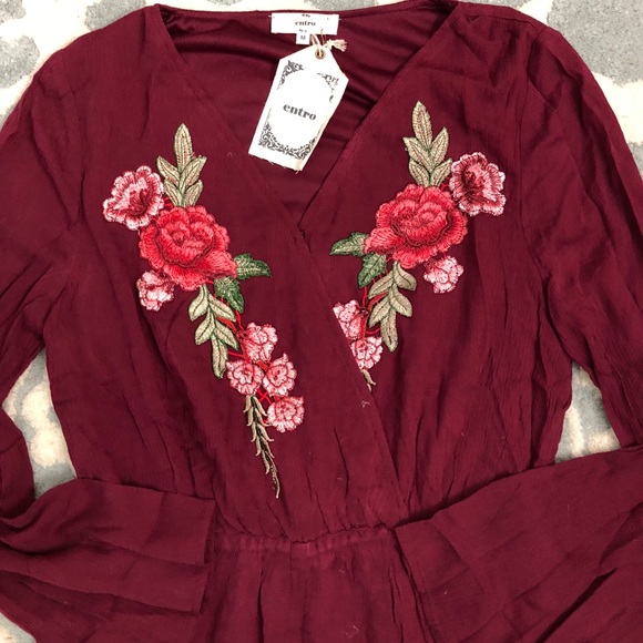 Cristina Marooned Floral Embroidered Romper - Picture 3 of 6