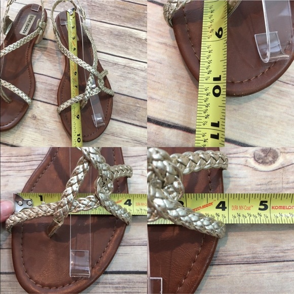 SOLD ☂️Sz 9M Steve Madden Gold Gladiator Sandals - Picture 2 of 8