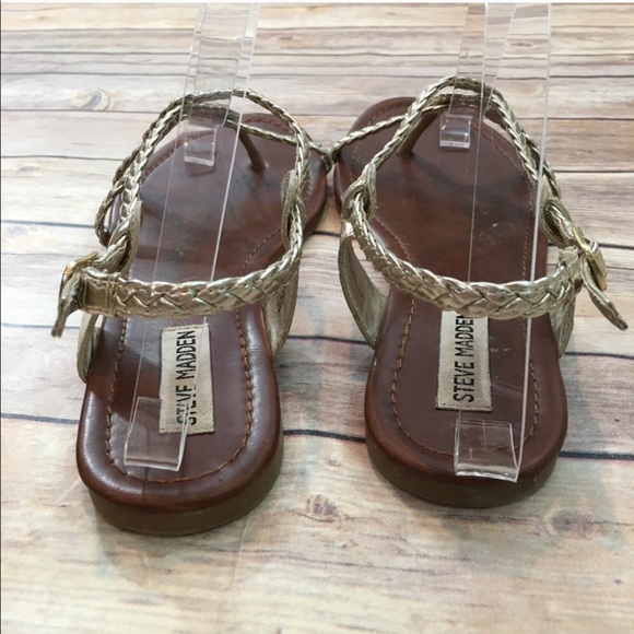 SOLD ☂️Sz 9M Steve Madden Gold Gladiator Sandals - Picture 7 of 8