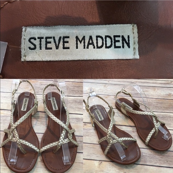 SOLD ☂️Sz 9M Steve Madden Gold Gladiator Sandals - Picture 8 of 8