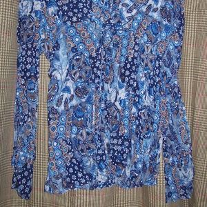 Beautiful Blue Print Blouse