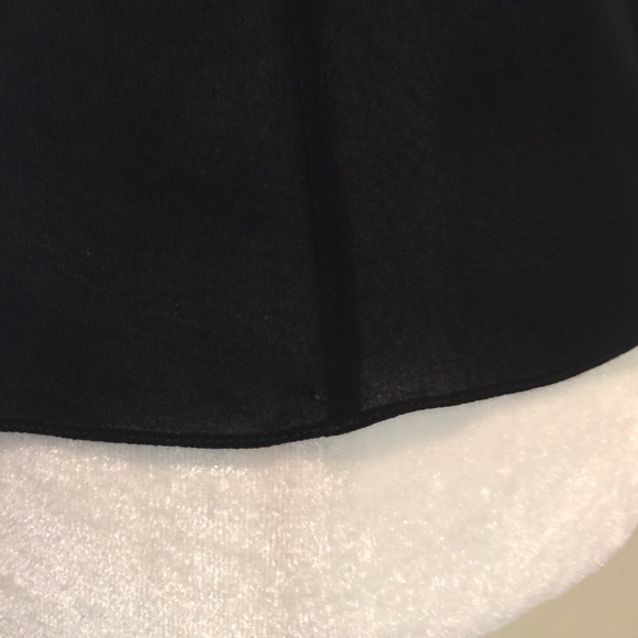 Oscar de la Renta Black Silk Ruffle Front Blouse