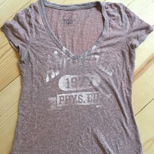 Vintage AEO Athletics v neck. Heather Pink.