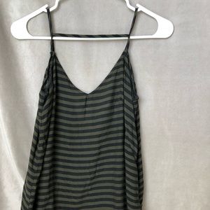 Olive green tank with black stripes