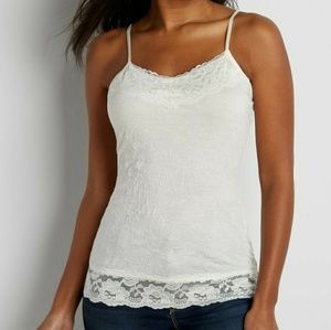 Maurices Size XL Flattering Off-White Crinkle Cami