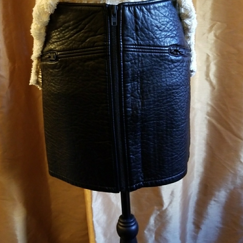 H&M vegan textured leather mini skirt