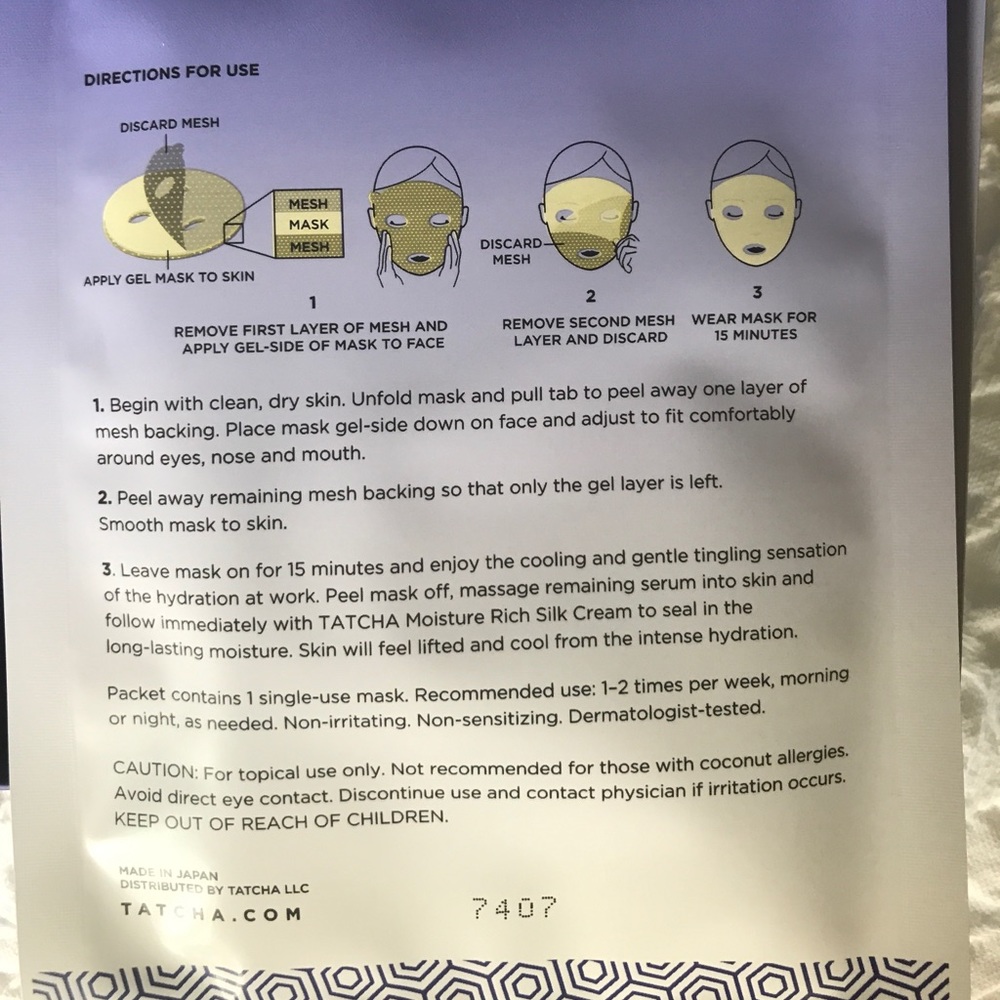 TATCHA DEEP HYDRATION LIFTING MASK - Picture 3 of 3