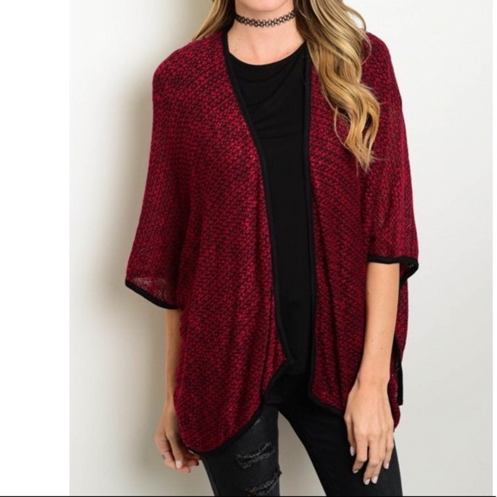 Salem Red Knit Cozy Cardigan Sweater