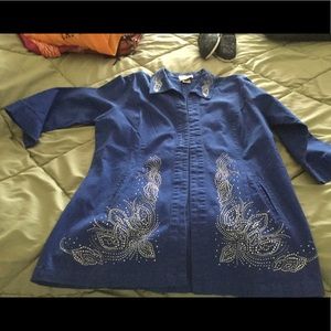 Twill Blue Jacket w Rhinestones