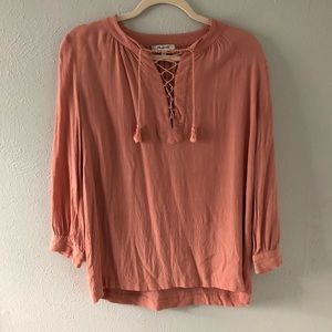 Madewell lace-up peasant top