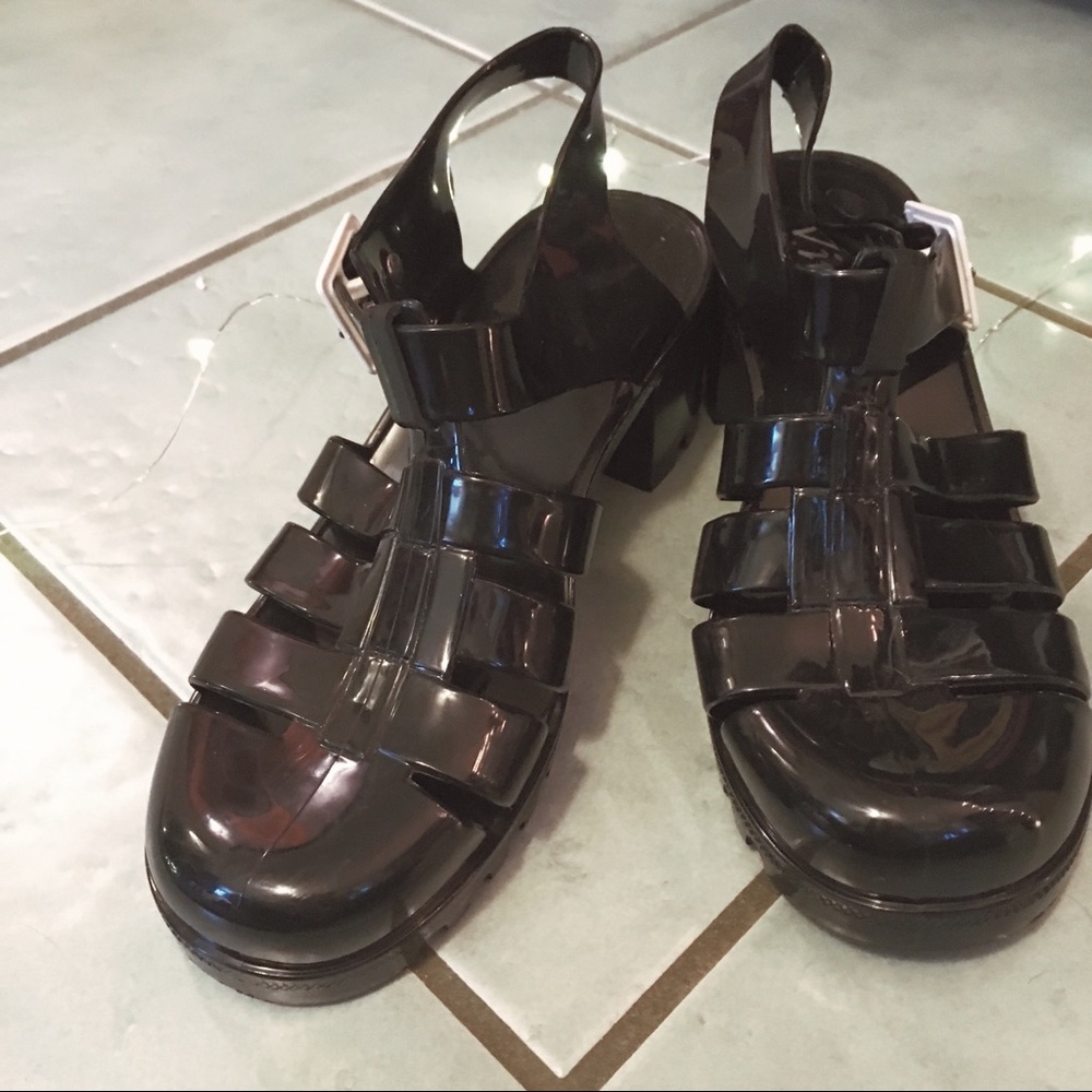 Black Jelly Sandals