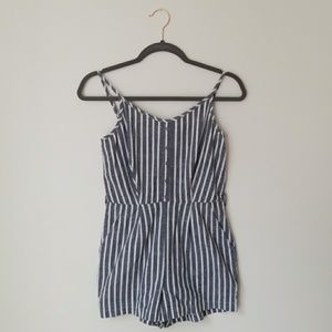 Striped Romper with Pockets