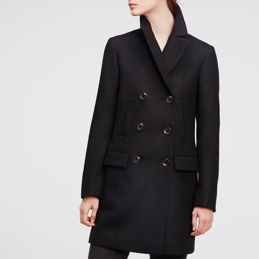 Black Wool Peacoat