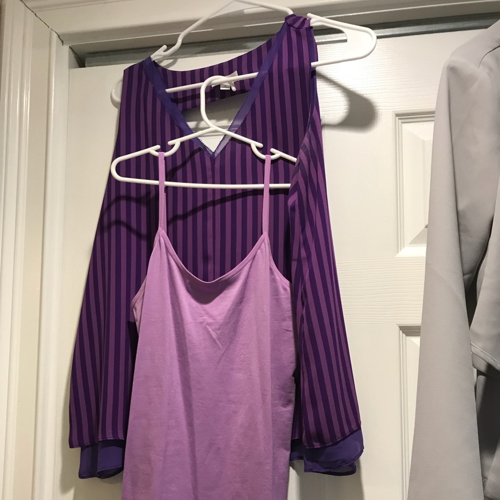 2 piece SZ Small charming Charlie Tank blouse nwot