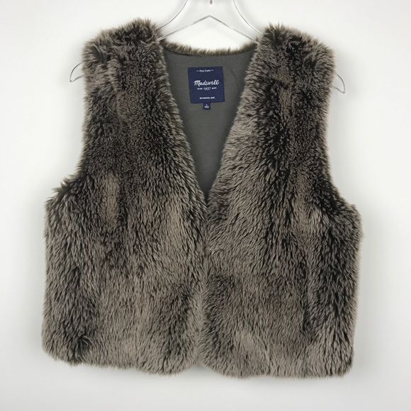 Madewell Jackets & Blazers - [Madewell] Faux Fur Vest Brown Soft Shaggy Boho L