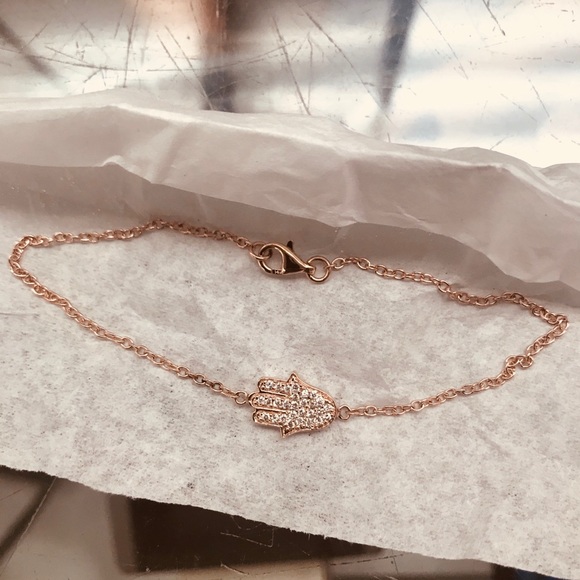 14k rose gold diamond hamsa