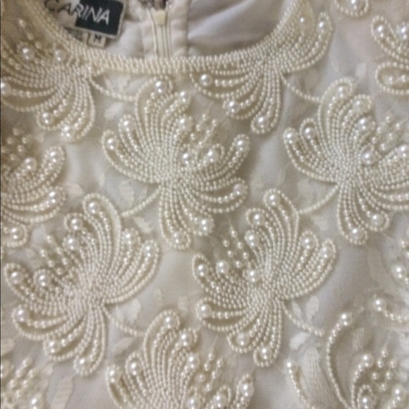 NWOT VINTAGE FULL BEADED WHITE DRESS
