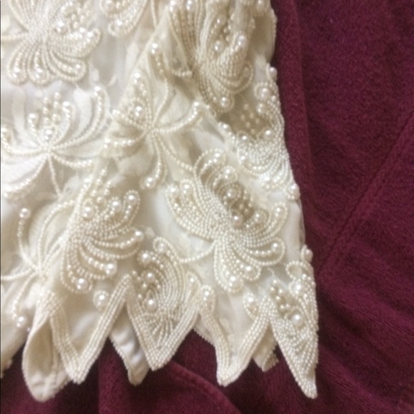 NWOT VINTAGE FULL BEADED WHITE DRESS
