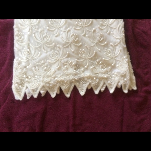 NWOT VINTAGE FULL BEADED WHITE DRESS