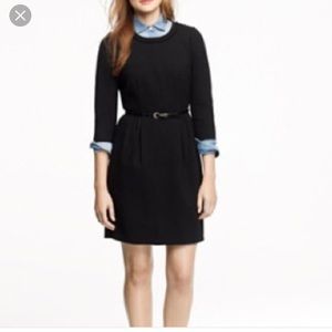 EUC J.crew black wool Teddie dress 4P