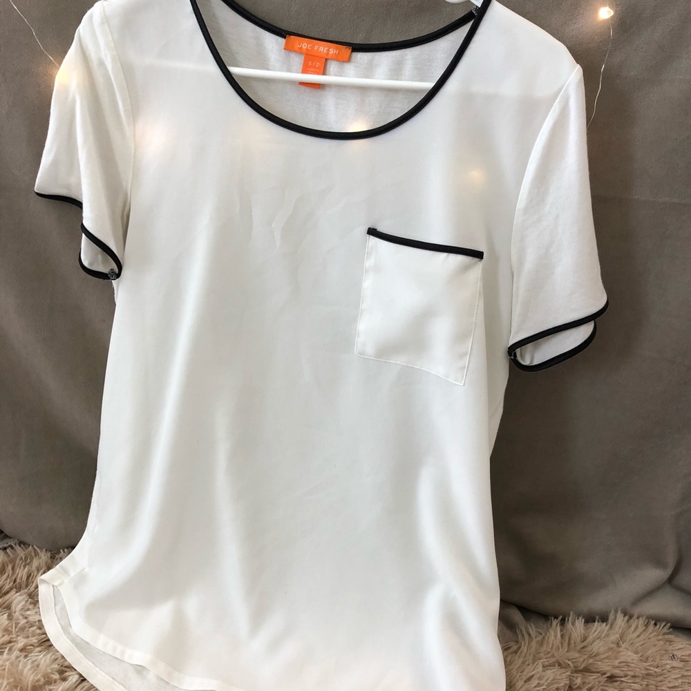 White Blouse with Black Lining