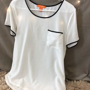 White Blouse with Black Lining