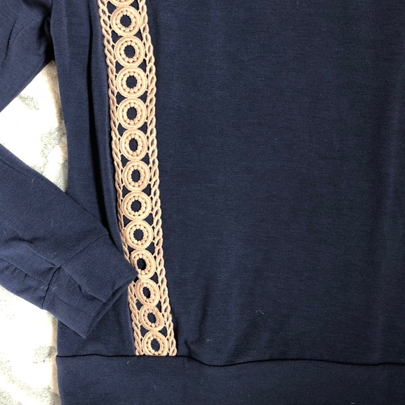 Dallas Navy Blue Embroidered Top - Picture 4 of 4