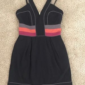 BCBG V-Neck Black Dress with Pockets