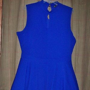 Blue Sleeveless Swing Dress