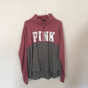victoria’s secret pink half zip